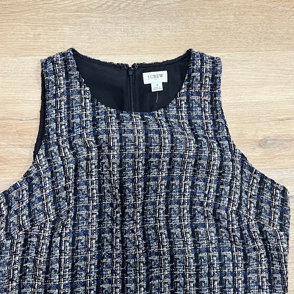 J. Crew Factory Navy Tweed Shift Dress
